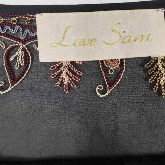 Anthropologie Love Sam Sheer & Embroidered Long Sleeve Women's Blouse Medium - Picture 7 of 9